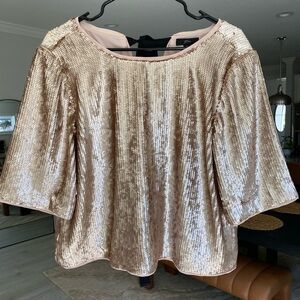 J. Crew Sequin Blouse in Gold
